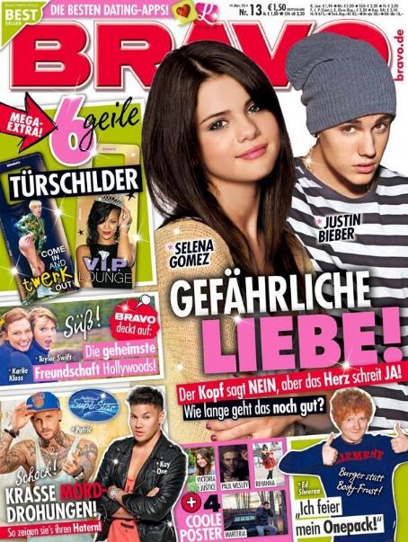 Selena Gomez Justin Bieber Justin Bieber And Selena Gomez Bravo Magazine 19 March 2014 Cover Photo Germany