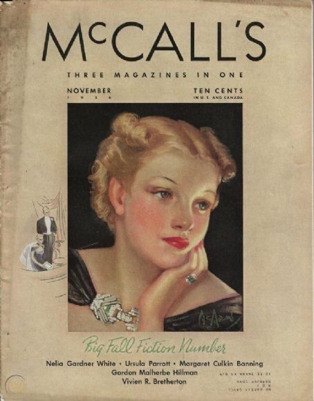 Neysa McMein, McCall's Magazine November 1936 Cover Photo - United States