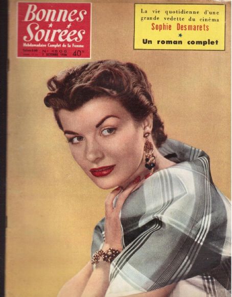 Sophie Desmarets, Bonnes Soirees Magazine 07 October 1956 Cover Photo ...