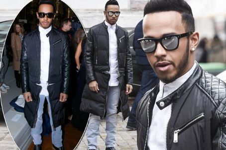 Lewis Hamilton cuts slick figure in quirky leather jacket as he hits Stella McCartney's show in Paris