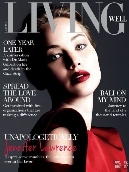 Jennifer Lawrence, Living Well Magazine July 2015 Cover Photo - Jordan