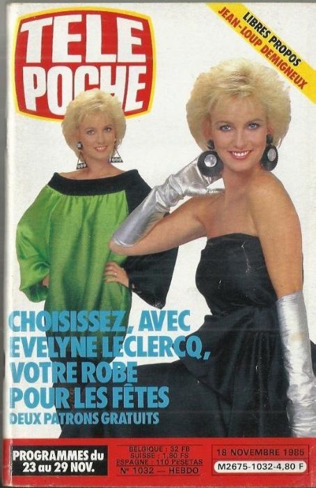 Evelyne Leclercq, Tele Poche Magazine 18 November 1985 Cover Photo - France