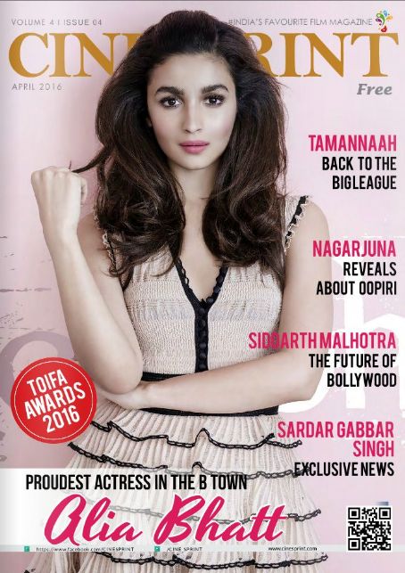 Alia Bhatt - Cinesprint Magazine Cover [India] (April 2016)