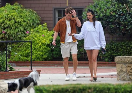 Nina Dobrev – Take their dog for a walk in Santa Barbara