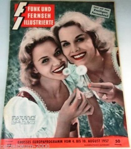 The Kessler Twins - Funk und Fernseh Illustrierte Magazine Cover [West Germany] (4 August 1957)