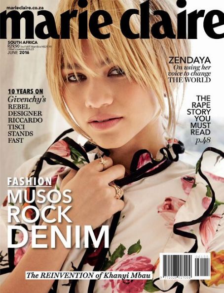 Zendaya, Marie Claire Magazine June 2016 Cover Photo - South Africa