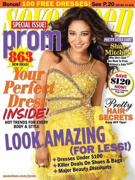 Shay Mitchell, Seventeen Prom Magazine February 2012 Cover Photo ...