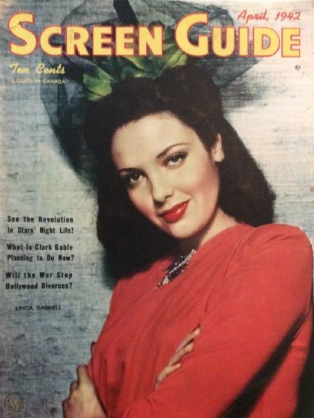 Linda Darnell, Screen Guide Magazine April 1942 Cover Photo - United States