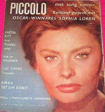 Sophia Loren, Piccolo Magazine 29 April 1962 Cover Photo - Belgium