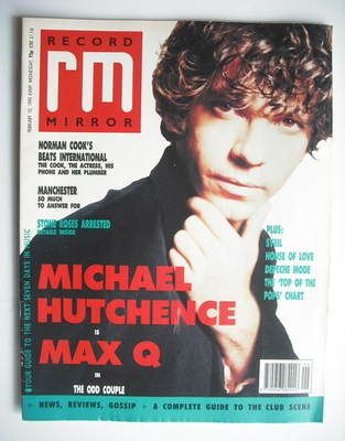 Michael Hutchence - Record Mirror Magazine Cover [United Kingdom] (10 February 1990)