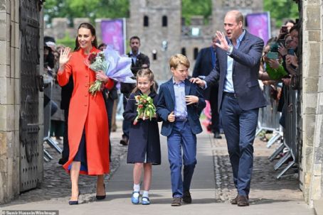 William and Kate bring their children George, eight, and Charlotte, seven, to help spread the Jubilee spirit in Wales as their cousin Lilibet celebrates her first birthday in Windsor with Harry and Meghan