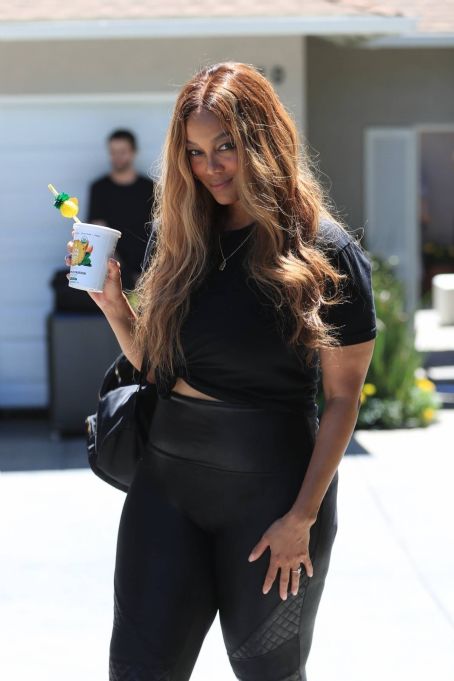 Tyra Banks – In black leggings arrives at the Day of Indulgence event in Brentwood