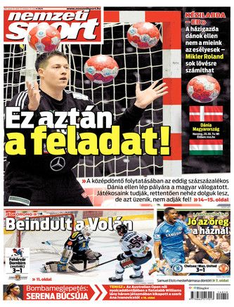 Nemzeti Sport - Nemzeti Sport Magazine Cover [Hungary] (20 January 2014)