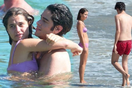 Peaches Geldof’s widower Thomas Cohen pictured playing around with sister-in-law Tiger Lily as they get close on holiday