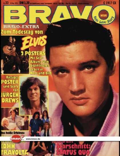 Elvis Presley, Bravo Magazine 10 August 1978 Cover Photo - Germany