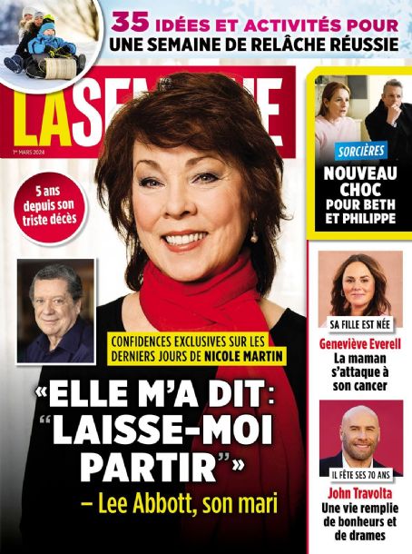 Nicole Martin, LA Semaine Magazine 01 March 2024 Cover Photo - Canada