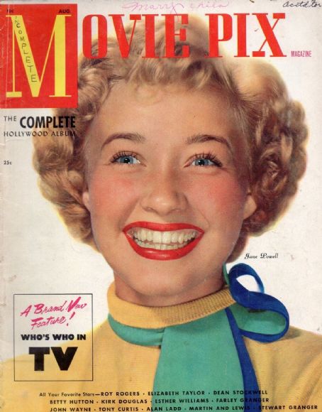 Jane Powell, Movie Pix Magazine August 1951 Cover Photo - United States