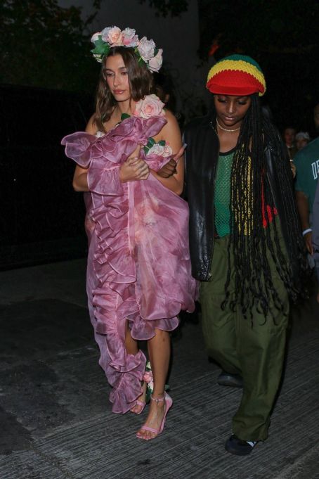 Hailey Bieber – Arriving at Vas Morgan’s Halloween Party in West