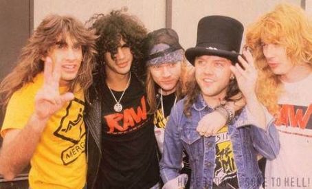 Slash, Axl Rose, Lars Ulrich and Dave Mustaine - FamousFix