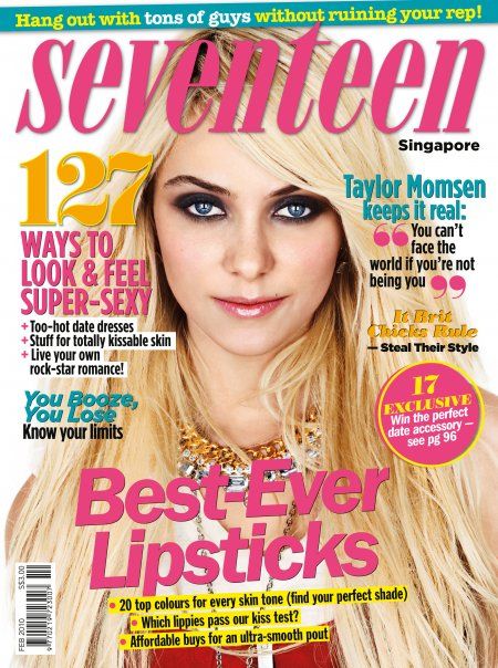 Taylor Momsen, Seventeen Magazine February 2010 Cover Photo - Singapore