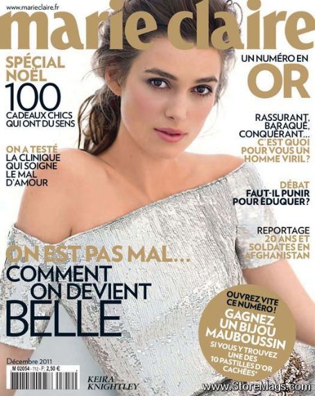 Keira Knightley Marie Claire Magazine December 2011 Cover Photo France