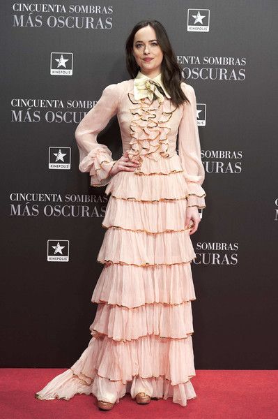 Dakota Johnson wears Gucci Dress : 'Fifty Shades Darker' Madrid Premiere
