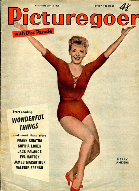 Merry Anders Picturegoer Magazine 12 July 1958 Cover Photo United States 