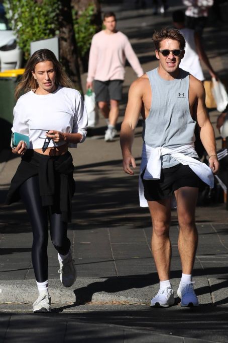 Renee Bargh in Black Tights at Bondi Beach