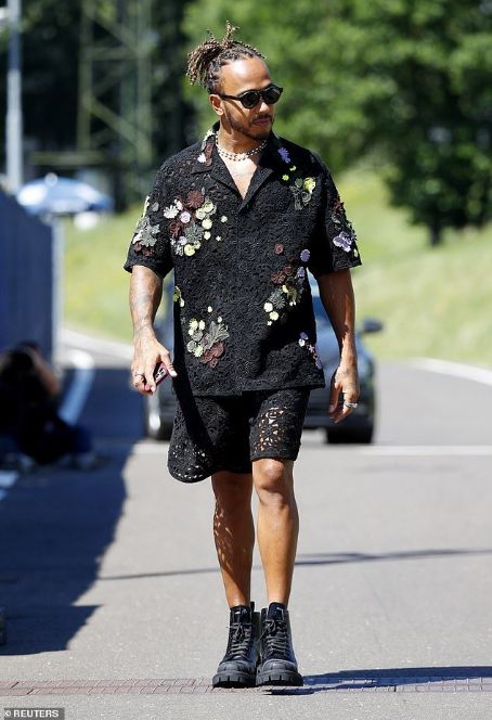 Lewis Hamilton sports £4,900 floral crochet Valentino co-ords as he arrives at the Red Bull Ring ahead of 2021 Styrian Grand Prix