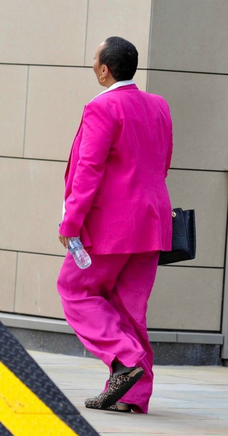 Emeli Sande – In a Pink Suit leaves the BBC Studios in Manchester