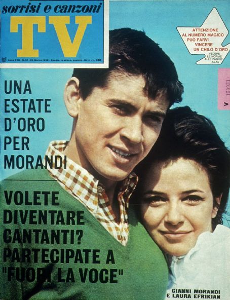 Gianni Morandi Laura Efrikian Laura Efrikian And Gianni Morandi Tv Sorrisi E Canzoni Magazine 24 March 1968 Cover Photo Italy