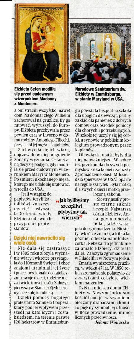 Elizabeth Ann Seton - Dobry Tydzień Magazine Pictorial [Poland] (28 October 2024)
