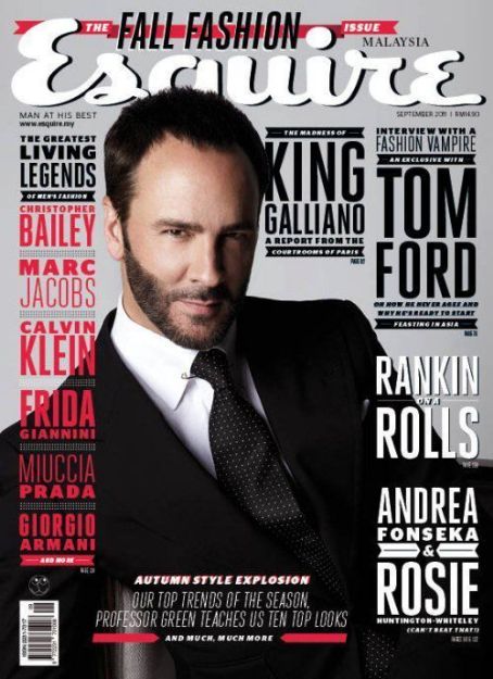 Tom Ford, Esquire Magazine September 2011 Cover Photo - Malaysia