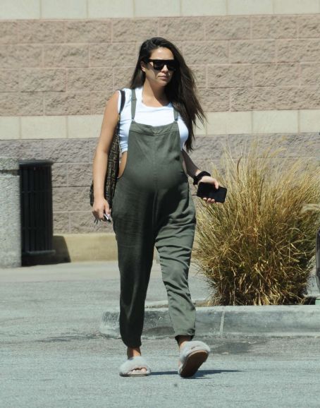 Shay Mitchell – Shows off her baby bump at Best Buy in LA