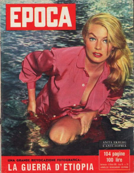 Anita Ekberg - Epoca Magazine Cover [Italy] (9 October 1955)
