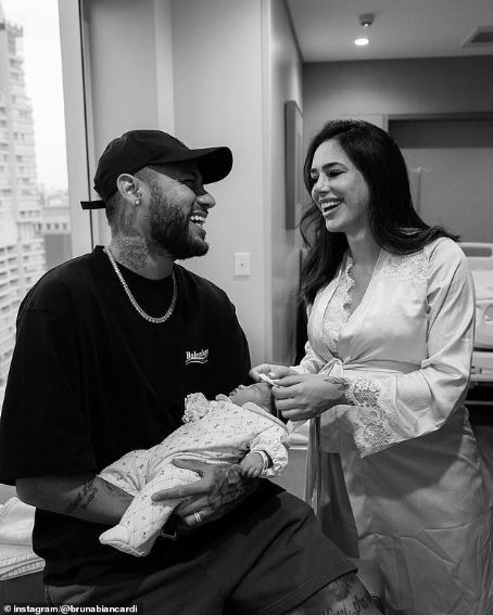 Neymar welcomes the birth of his daughter Mavie with girlfriend Bruna Biancardi as couple share sweet snaps of their first child together