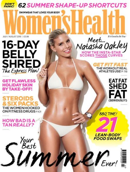 Natasha Oakley - Women's Health Magazine Cover [United Kingdom] (July 2016)