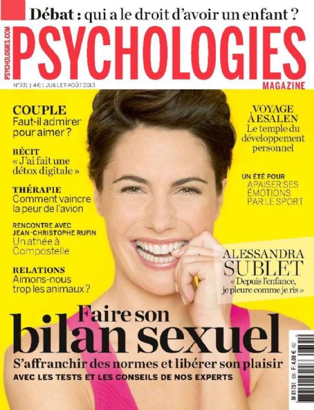 Alessandra Sublet, Psychologies Magazine July 2013 Cover Photo - France