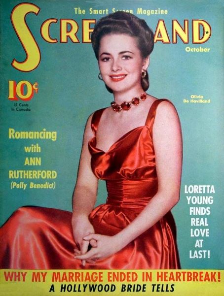 Olivia de Havilland, Screenland Magazine October 1940 Cover Photo ...