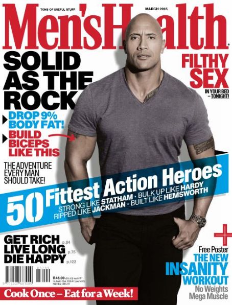 Dwayne Johnson, Men's Health Magazine March 2015 Cover Photo - South Africa