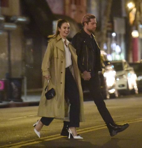 Lily James – With boyfriend Michael Shuman out in Los Angeles