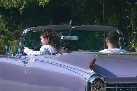 Kendall Jenner and Fai Khadra drop the top in her Cadillac in Los Angeles