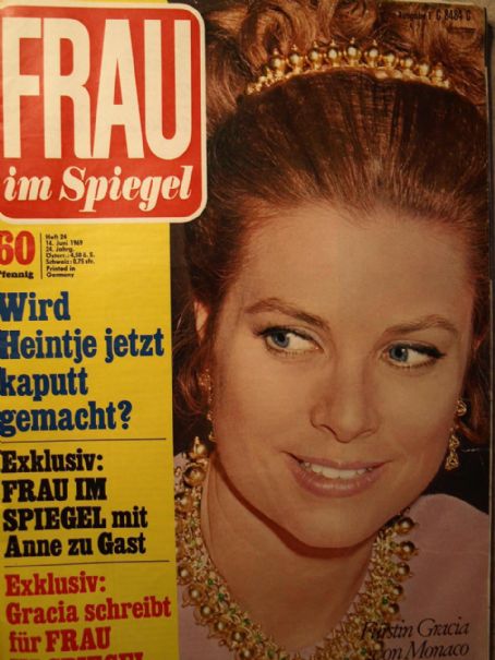 Grace Kelly, Frau im Spiegel Magazine 14 June 1969 Cover Photo - West ...