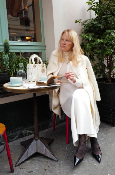 Pamela Anderson Shooting Commercial for Dior in Paris
