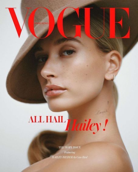 Hailey Bieber, Vogue Magazine December 2019 Cover Photo - Hong Kong