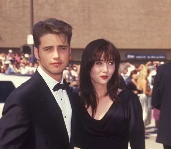 Shannen Doherty and Jason Priestley at The 43rd Annual Primetime Emmy ...