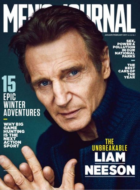 Liam Neeson, Men's Journal Magazine January 2017 Cover Photo - United ...