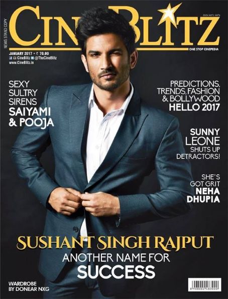 Sushant Singh Rajput, Cinéblitz Magazine January 2017 Cover Photo - India