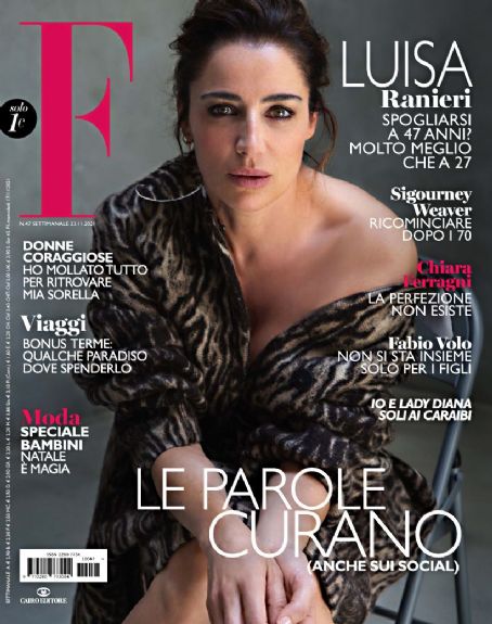 Luisa Ranieri, F Magazine Magazine 23 November 2021 Cover Photo - Italy