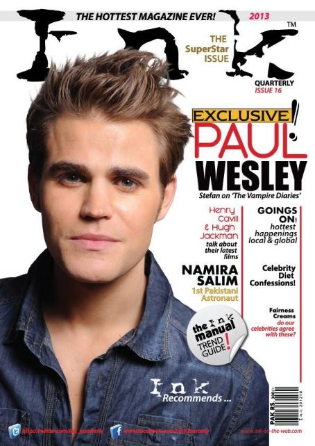 Paul Wesley Ink Magazine August 2013 Cover Photo Pakistan 